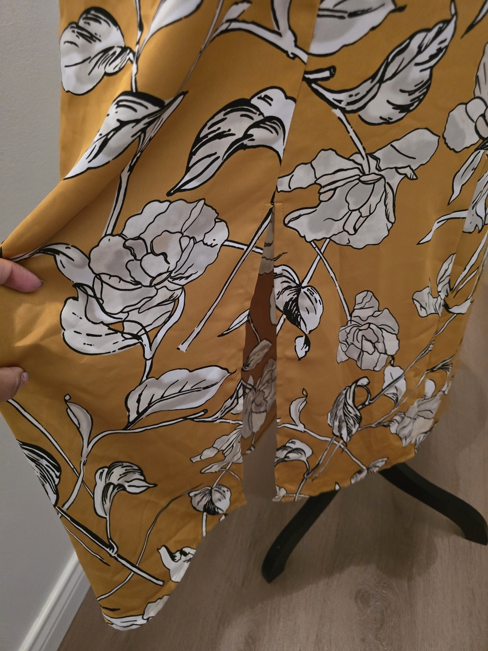 Chelsea28 Side Tie Satin Dress in the color "Yellow Harvest"" - Picture 3 of 7
